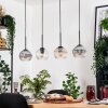 Koyoto Suspension, Boule lumineuse, Suspension Écru, Noir, 4 lumières