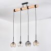 Koyoto Suspension, Boule lumineuse, Suspension Écru, Noir, 4 lumières