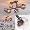 Koyoto Plafonnier, Boule lumineuse Chrome, Clair, Fumé, 6 lumières