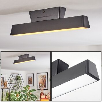 Tarin Plafonnier LED Noir, 1 lumière, Changeur de couleurs Tarin Plafonnier LED Noir, 1 lumière, Changeur de couleurs