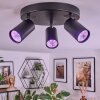 Foren Plafonnier, Spot de plafond LED Noir, 3 lumières, Changeur de couleurs Foren Plafonnier, Spot de plafond LED Noir, 3 lumières, Changeur de couleurs
