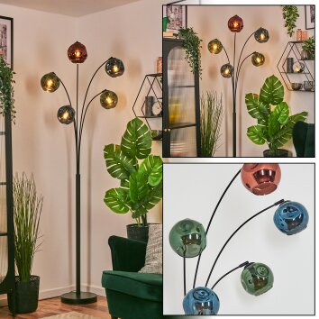 Ripoll Boule lumineuse, Lampadaire Bleu, Vert, Cuivré, 5 lumières