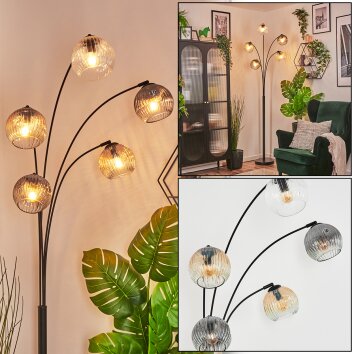 Ripoll Boule lumineuse, Lampadaire Ambre, Clair, Fumé, 5 lumières