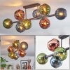 Koyoto Plafonnier, Boule lumineuse Bleu, Vert, Cuivré, 8 lumières