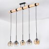Ripoll Suspension, Boule lumineuse, Suspension Écru, Noir, 5 lumières