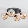 Koyoto Plafonnier, Boule lumineuse Ambre, 4 lumières
