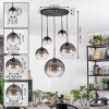 Koyoto Suspension, Boule lumineuse, Suspension Clair, Fumé, 5 lumières