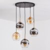 Koyoto Suspension, Boule lumineuse, Suspension Or, Noir, 5 lumières