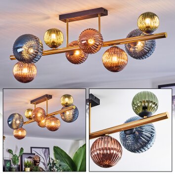 Chehalis Plafonnier, Boule lumineuse Or, Noir, 8 lumières