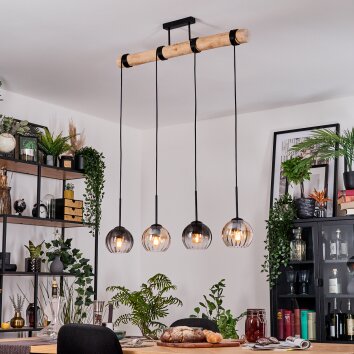 Koyoto Suspension, Boule lumineuse, Suspension Écru, Noir, 4 lumières