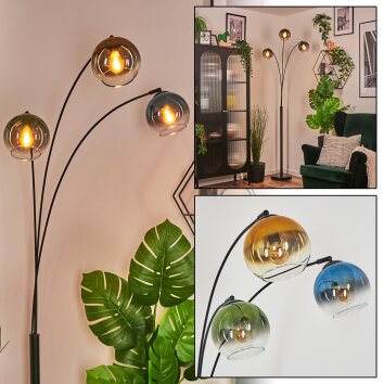 Koyoto Boule lumineuse, Lampadaire Bleu, Or, Vert, Clair, 3 lumières