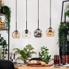 Ripoll Suspension, Boule lumineuse, Suspension Écru, Noir, 4 lumières