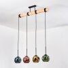 Ripoll Suspension, Boule lumineuse, Suspension Écru, Noir, 4 lumières