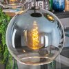 Koyoto Suspension, Boule lumineuse, Suspension Bleu, Chrome, Vert, Clair, Cuivré, Fumé, 5 lumières