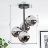 Chehalis Plafonnier, Boule lumineuse Chrome, Fumé, 4 lumières