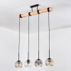 Ripoll Suspension, Boule lumineuse, Suspension Écru, Noir, 4 lumières