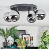 Chehalis Plafonnier, Boule lumineuse Chrome, Fumé, 4 lumières