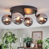 Chehalis Plafonnier, Boule lumineuse Chrome, Fumé, 4 lumières