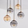 Koyoto Suspension, Boule lumineuse, Suspension Or, Noir, 5 lumières