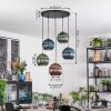 Koyoto Suspension, Boule lumineuse, Suspension Or, Noir, 5 lumières