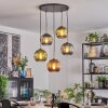 Koyoto Suspension, Boule lumineuse, Suspension Or, Noir, 5 lumières