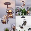 Chehalis Plafonnier, Boule lumineuse Chrome, Clair, Fumé, 4 lumières