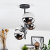 Chehalis Plafonnier, Boule lumineuse Chrome, Clair, Fumé, 4 lumières