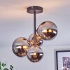Chehalis Plafonnier, Boule lumineuse Chrome, Clair, Fumé, 4 lumières