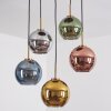 Koyoto Suspension, Boule lumineuse, Suspension Or, Noir, 5 lumières