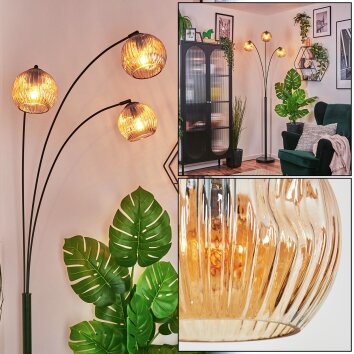 Ripoll Boule lumineuse, Lampadaire Ambre, 3 lumières