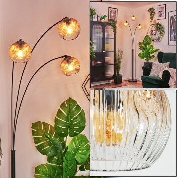Ripoll Boule lumineuse, Lampadaire Ambre, Clair, 3 lumières