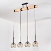 Koyoto Suspension, Boule lumineuse, Suspension Écru, Noir, 4 lumières