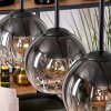 Koyoto Suspension, Boule lumineuse, Suspension Écru, Noir, 4 lumières