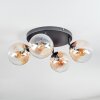 Gastor Plafonnier, Boule lumineuse Ambre, Clair, 4 lumières