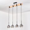 Ripoll Suspension, Boule lumineuse, Suspension Écru, Noir, 4 lumières