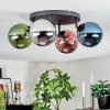 Gastor Plafonnier, Boule lumineuse Bleu, Chrome, Vert, Cuivré, Fumé, 4 lumières