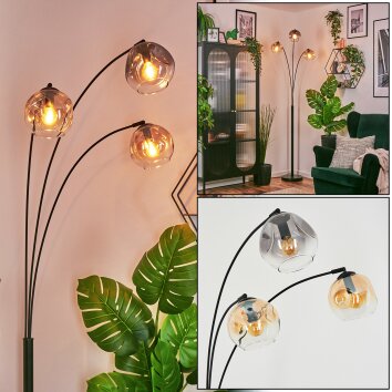 Ripoll Boule lumineuse, Lampadaire Ambre, Clair, Fumé, 3 lumières