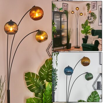 Koyoto Boule lumineuse, Lampadaire Bleu, Or, Vert, 3 lumières