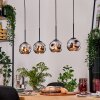 Ripoll Suspension, Boule lumineuse, Suspension Écru, Noir, 4 lumières