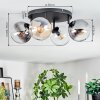 Gastor Plafonnier, Boule lumineuse Ambre, Clair, Fumé, 4 lumières