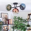 Koyoto Plafonnier, Boule lumineuse Bleu, Vert, Clair, Cuivré, 3 lumières