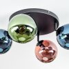 Gastor Plafonnier, Boule lumineuse Bleu, Vert, Cuivré, 4 lumières