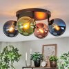 Gastor Plafonnier, Boule lumineuse Bleu, Vert, Cuivré, 4 lumières