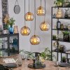 Koyoto Suspension, Boule lumineuse, Suspension Or, Noir, 5 lumières