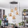 Koyoto Suspension, Boule lumineuse, Suspension Or, Noir, 5 lumières