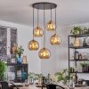 Koyoto Suspension, Boule lumineuse, Suspension Or, Noir, 5 lumières