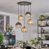 Koyoto Suspension, Boule lumineuse, Suspension Or, Noir, 5 lumières