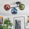 Koyoto Plafonnier, Boule lumineuse Bleu, Vert, Cuivré, 3 lumières