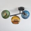 Koyoto Plafonnier, Boule lumineuse Bleu, Or, Vert, 3 lumières