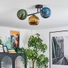 Koyoto Plafonnier, Boule lumineuse Bleu, Or, Vert, 3 lumières